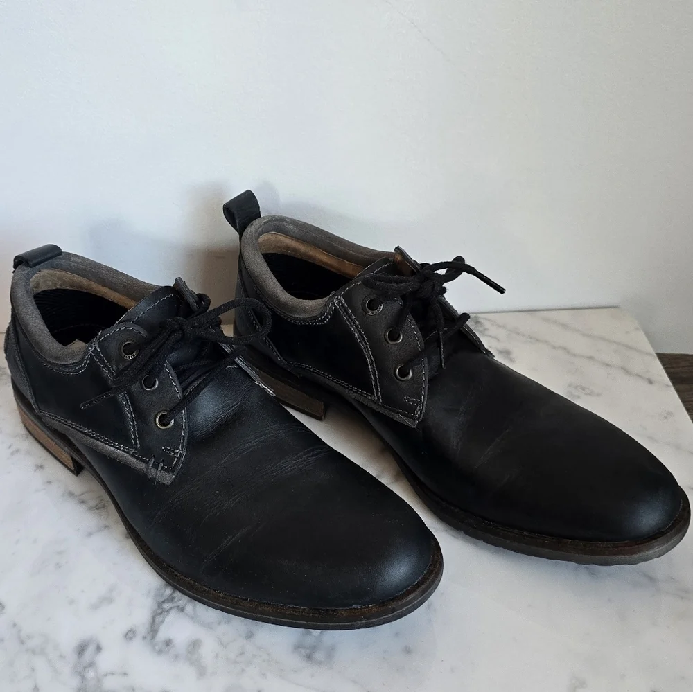 Steve Madden, Men's Gray Cherp Derby Leather Oxford Dress Shoes, Size 9 D